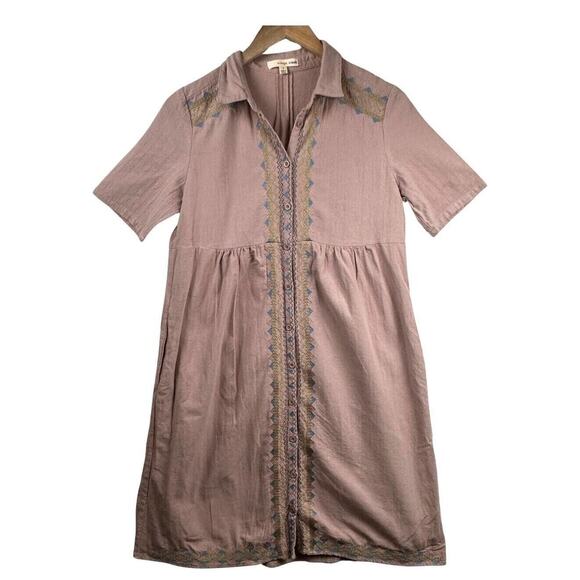 orange creek Other - Orange Creek Mumu Dress‎ Size Small Pink Lined w/ Pockets Embroidery Grandmacore
